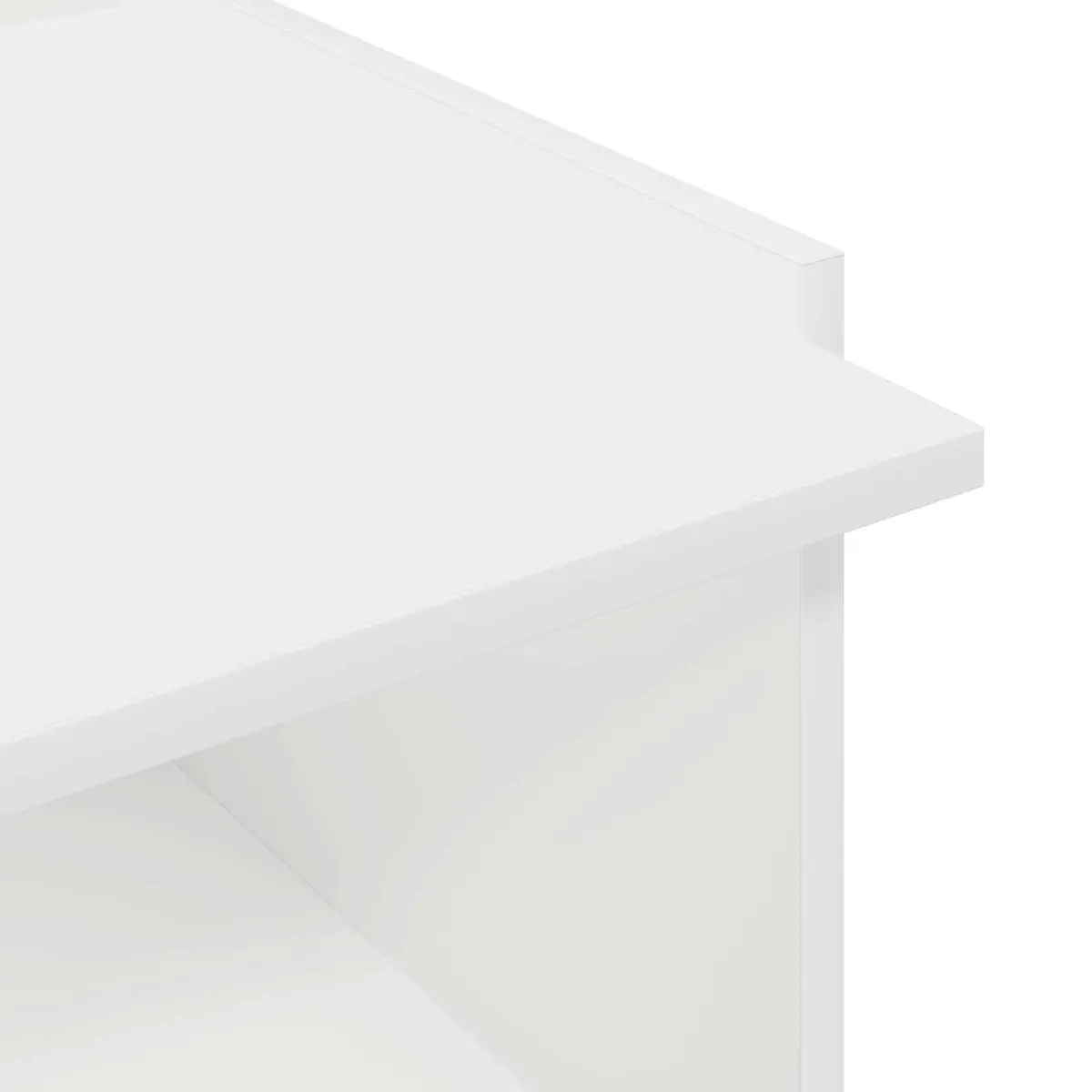 Coffee Table Engineered Wood 50.5 x 50 x 33 cm White Modern Storage Lounge Living Room Furniture