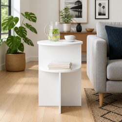 Compact Round Side Table: Practical Storage Solution