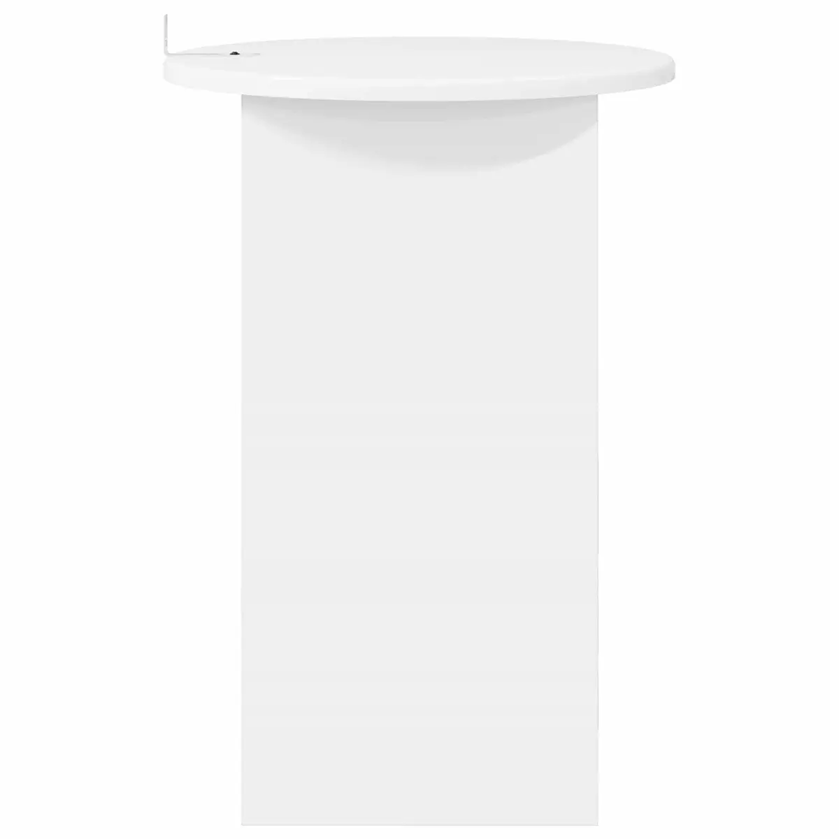 White Engineered Wood Side Table Modern Accent Coffee Table 39.5cm Diameter 55cm Height Living Room Bedroom
