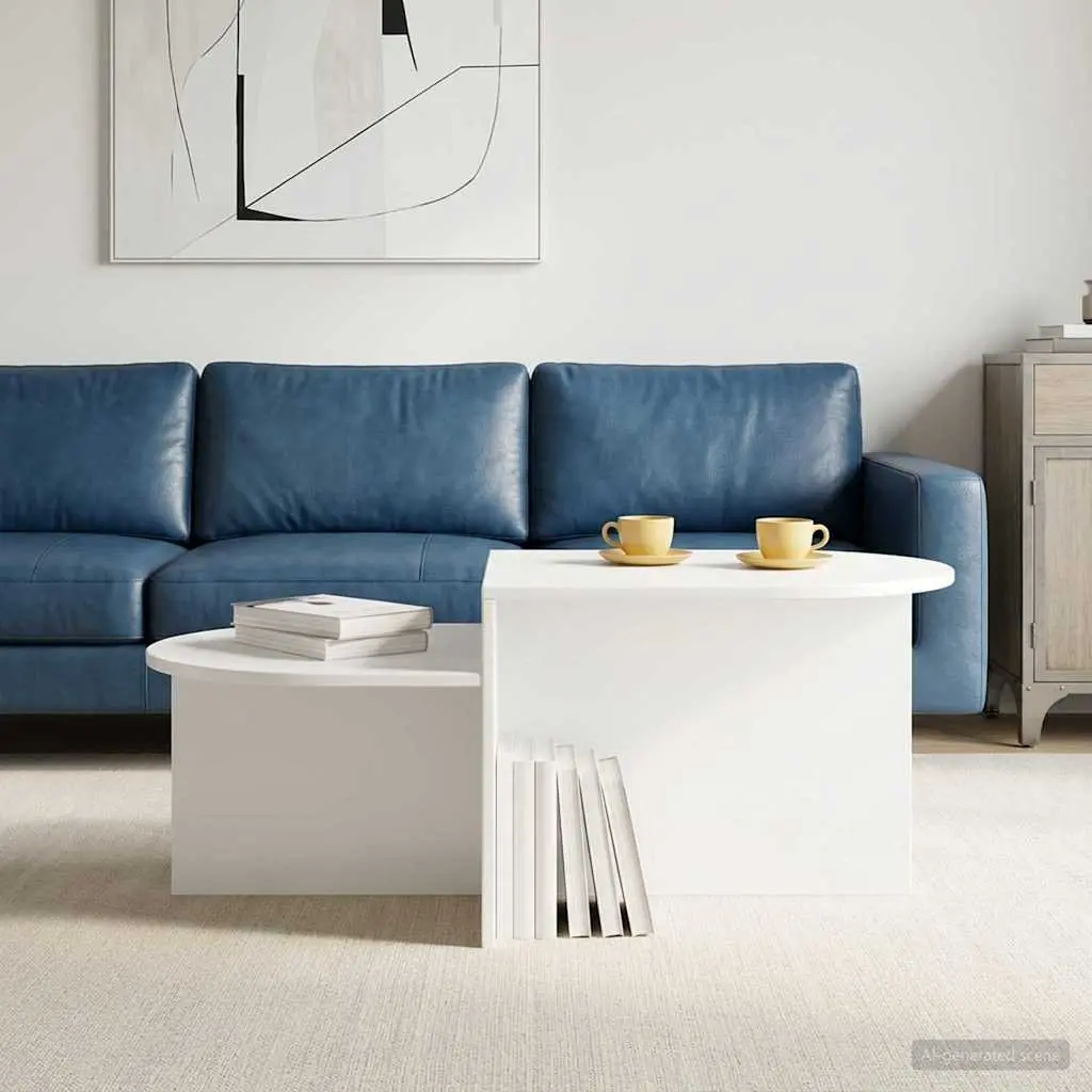 Coffee Table Engineered Wood 100 x 50 x 40 cm White Modern Lounge Bedroom Accent Storage