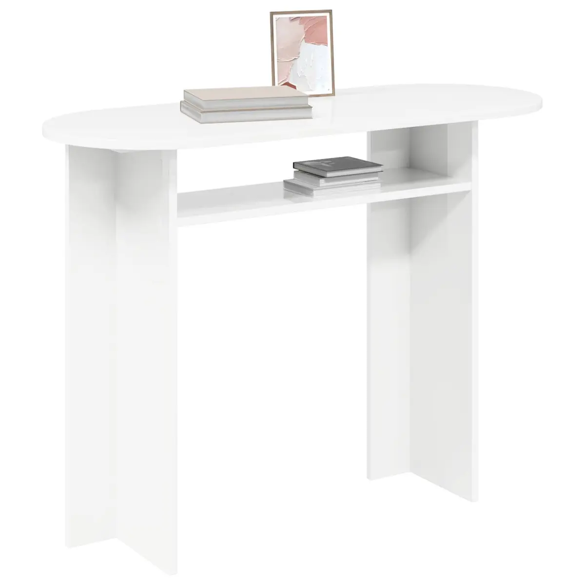 Console Table Engineered Wood 100cm White Modern Accent Hallway Entryway Display