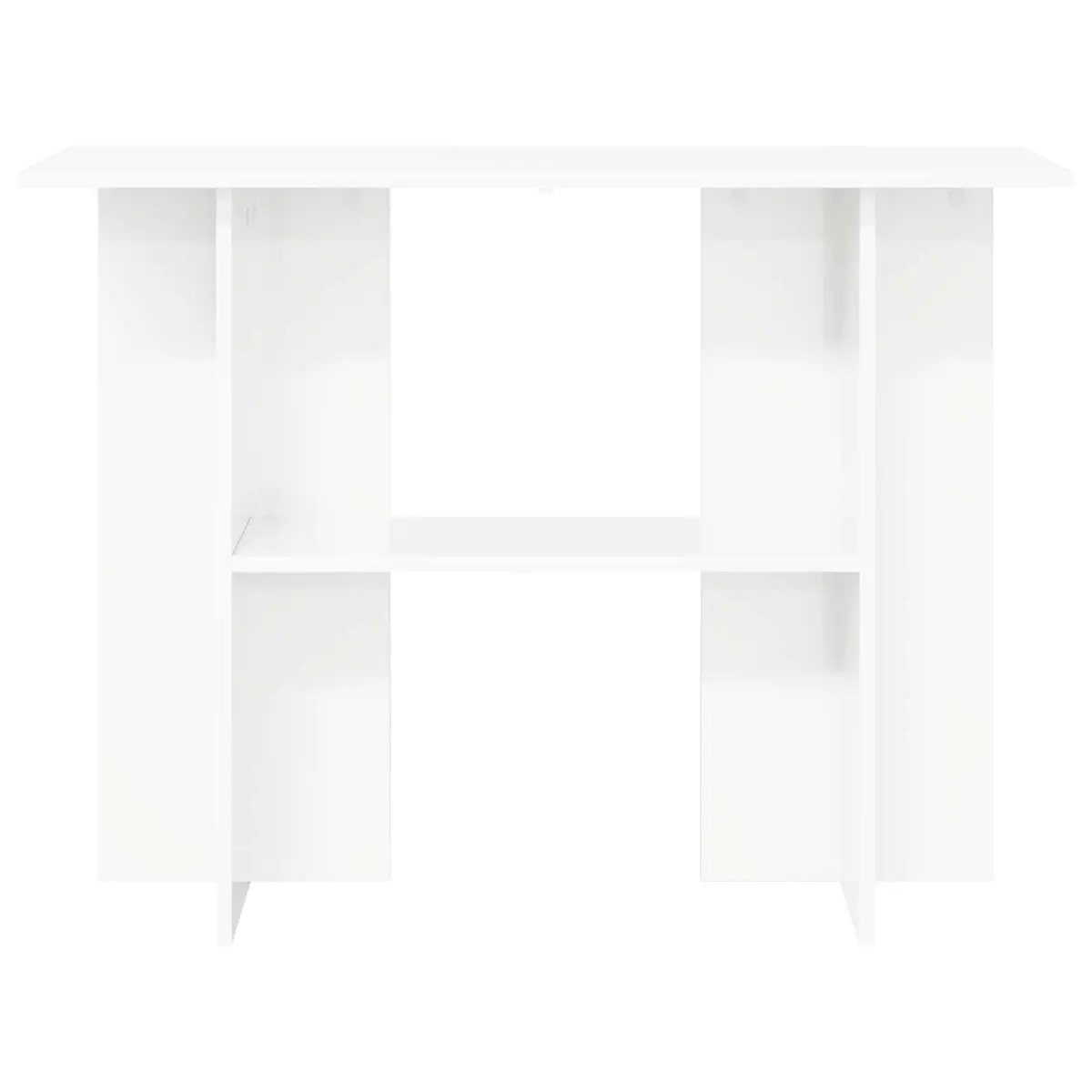 Console Table Engineered Wood 100cm x 30cm x 75cm White Polished for Hallway Entryway Living Room