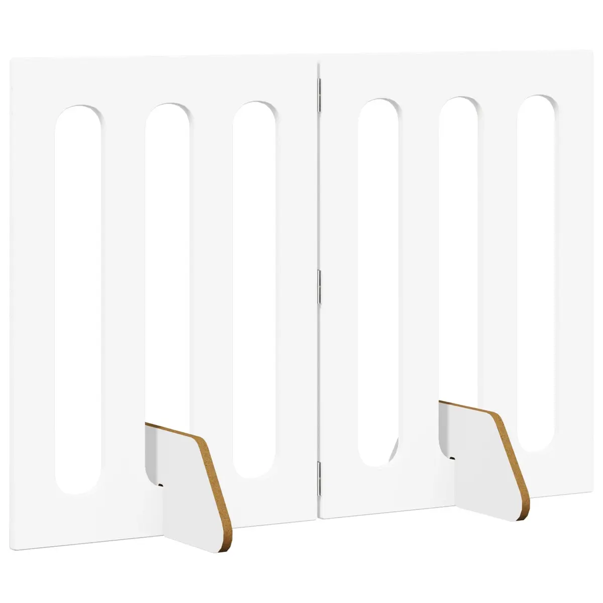 Folding Pet Fence Engineered Wood 100.5 x 38 x 70 cm White 2 Piece