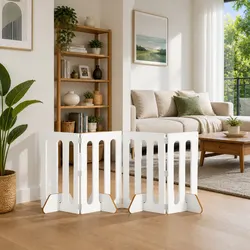 Functional 4-Panel Folding Pet Fence for Indoor Spaces