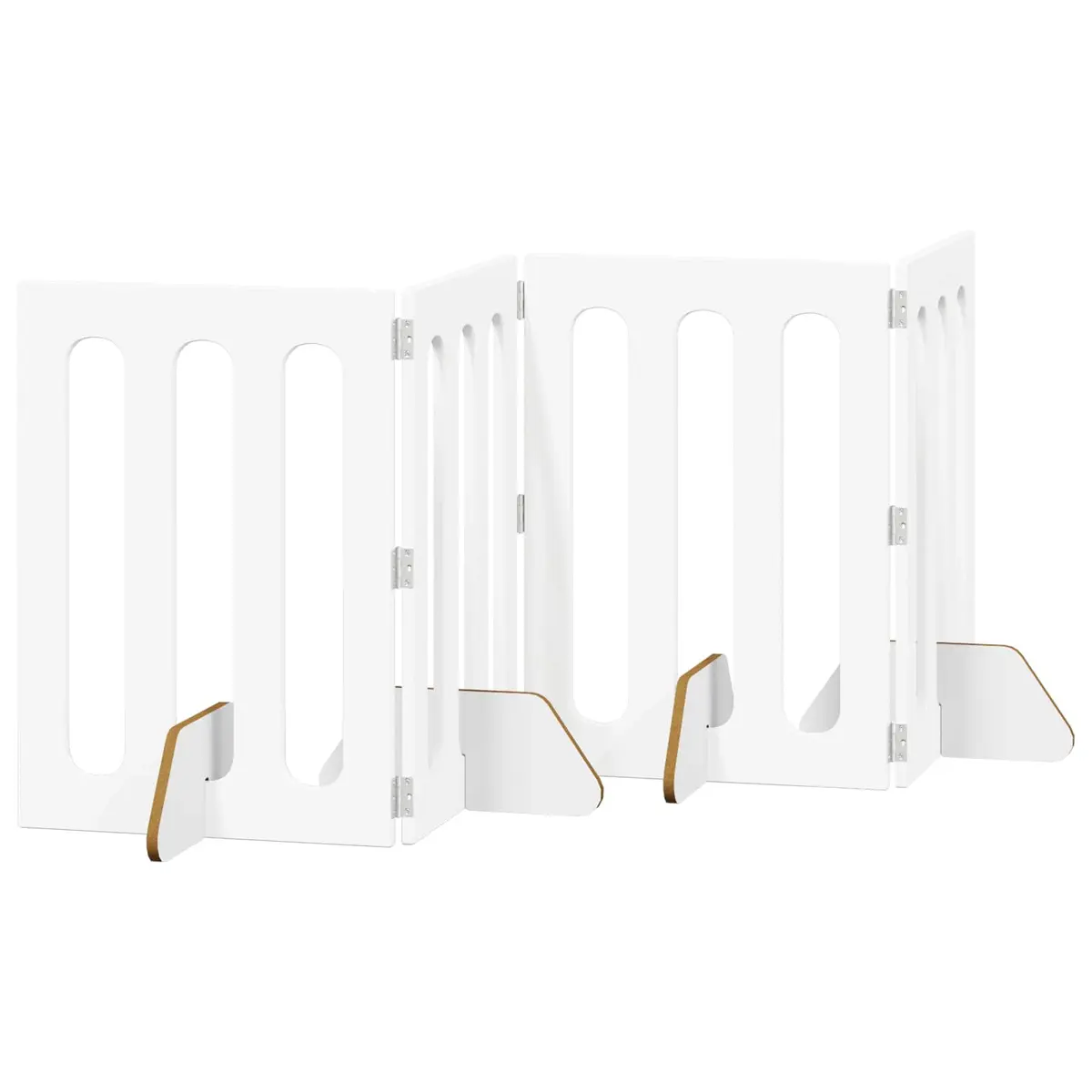 Indoor Dog Playpen Barrier 4 Panel Adjustable Folding Fence White Engineered Wood 201 x 38 x 70 cm