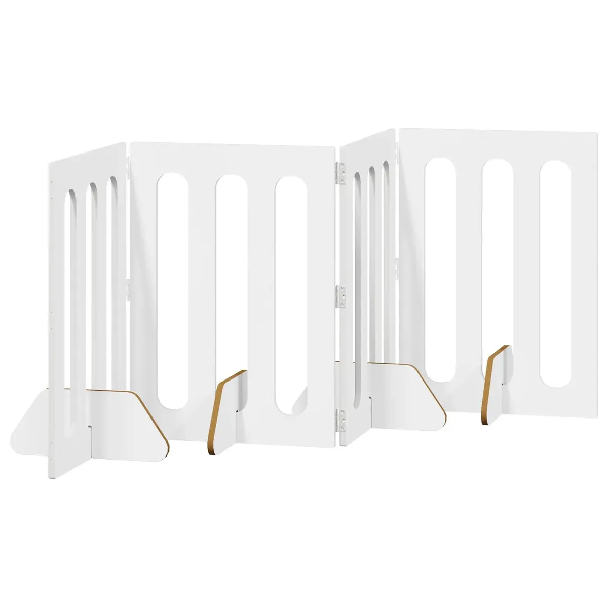 Indoor Dog Playpen Barrier 4 Panel Adjustable Folding Fence White Engineered Wood 201 x 38 x 70 cm