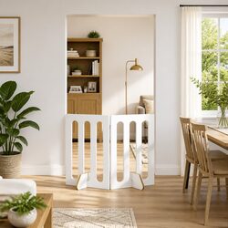 Indoor Pet Barrier Gate: 2-Panel Folding Fence