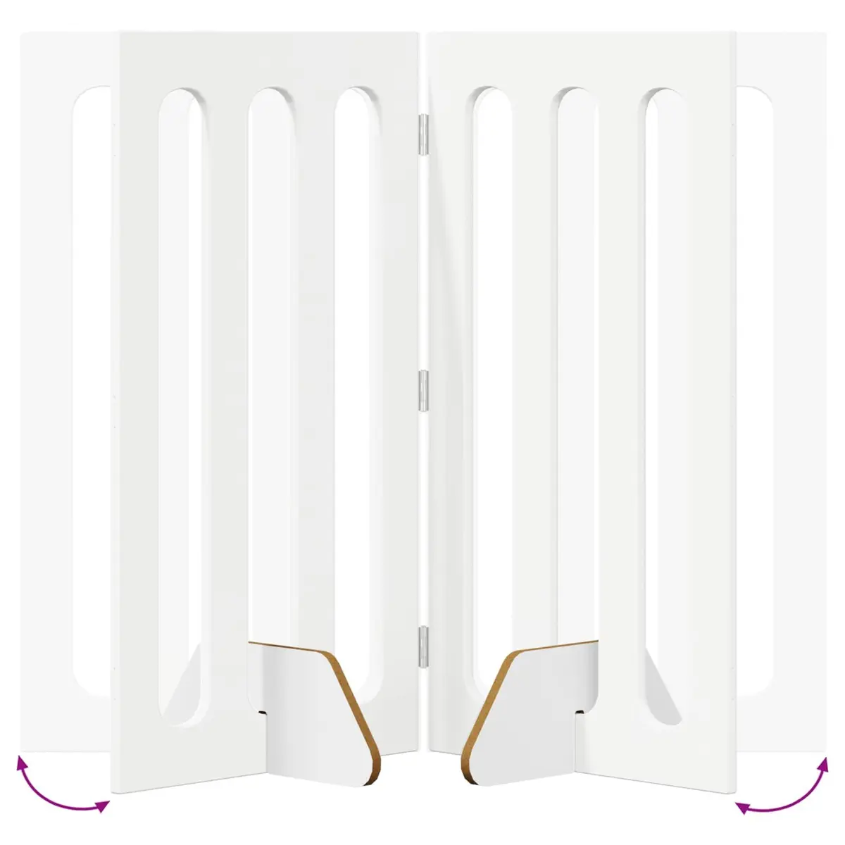 Folding Pet Fence Engineered Wood 4 Panels White Indoor Dog Barrier Room Divider Gate