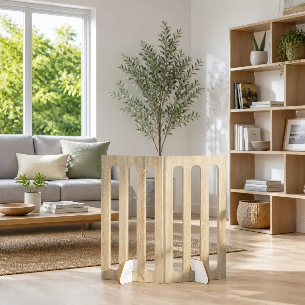 Pet Fence Indoor Folding Barrier 2 Pieces Engineered Wood Sonoma Oak