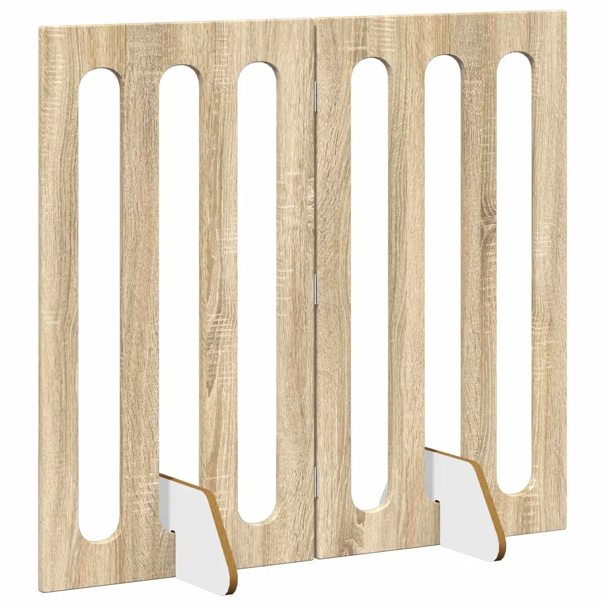 Pet Fence Indoor Folding Barrier 2 Pieces Engineered Wood Sonoma Oak