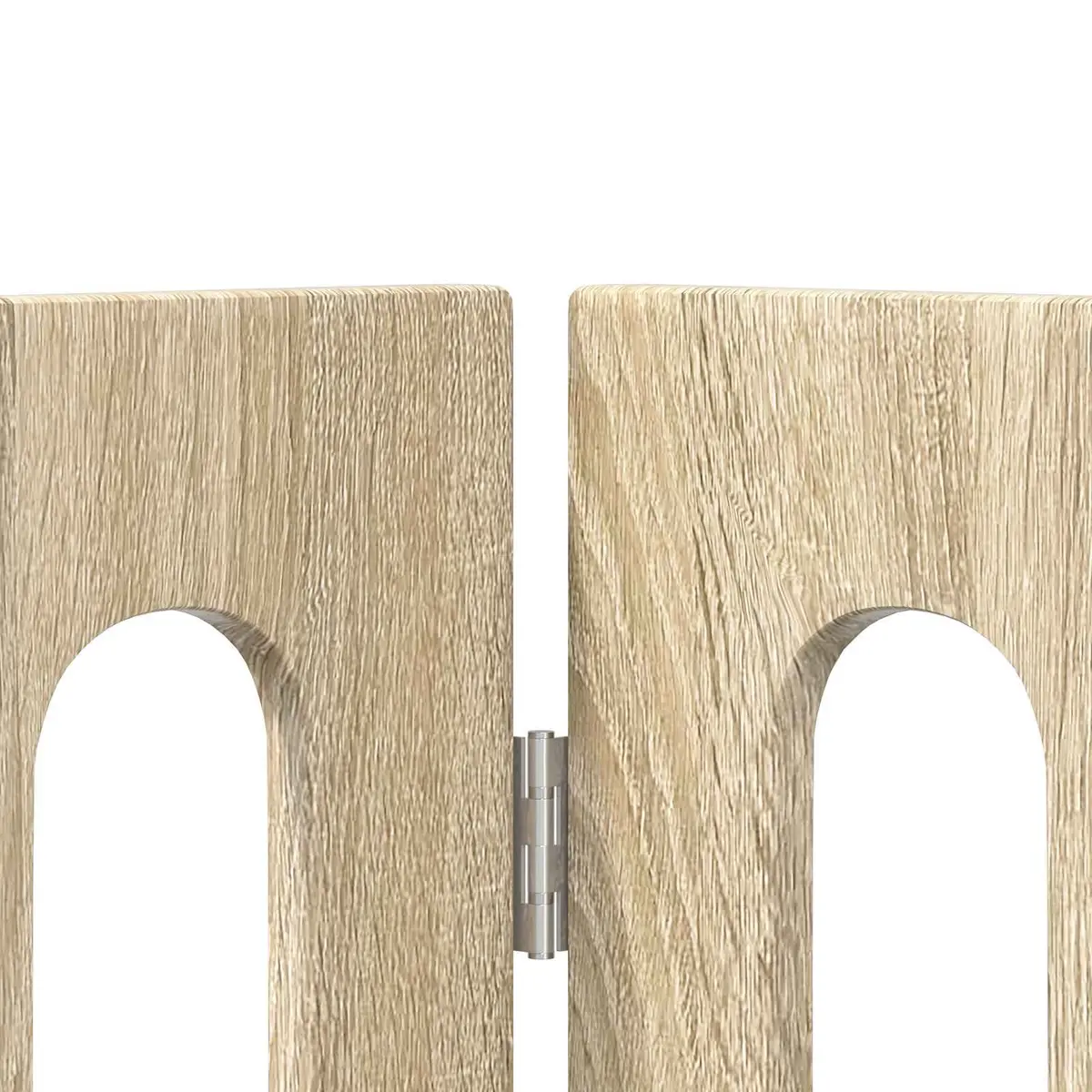 Pet Fence Indoor Folding Barrier 2 Pieces Engineered Wood Sonoma Oak