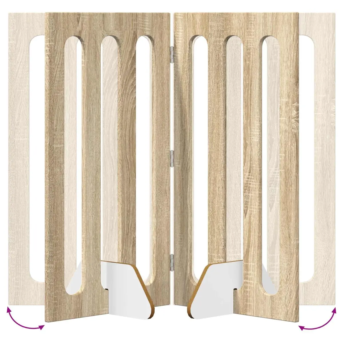 Pet Fence Indoor Folding Barrier 2 Pieces Engineered Wood Sonoma Oak