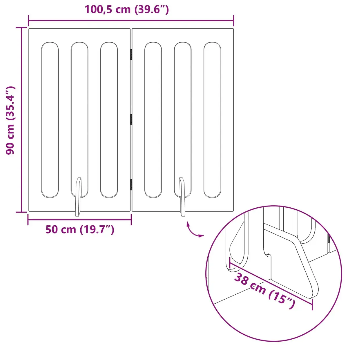 Pet Fence Indoor Folding Barrier 2 Pieces Engineered Wood Sonoma Oak