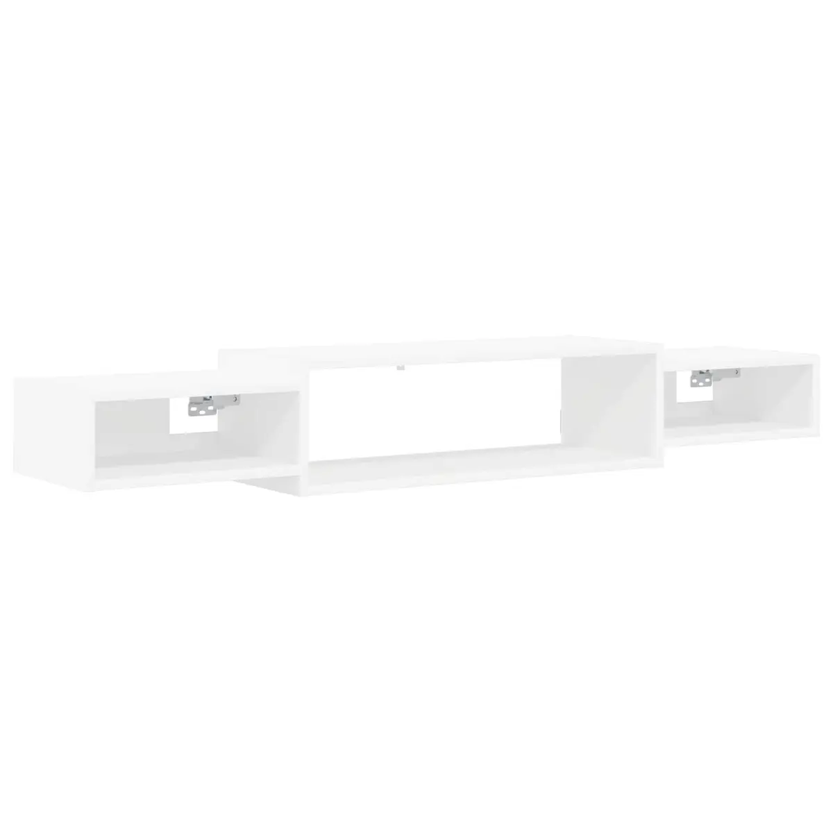 Wall-Mounted TV Cabinet White 140x28x21cm Floating Shelf Open Storage Unit