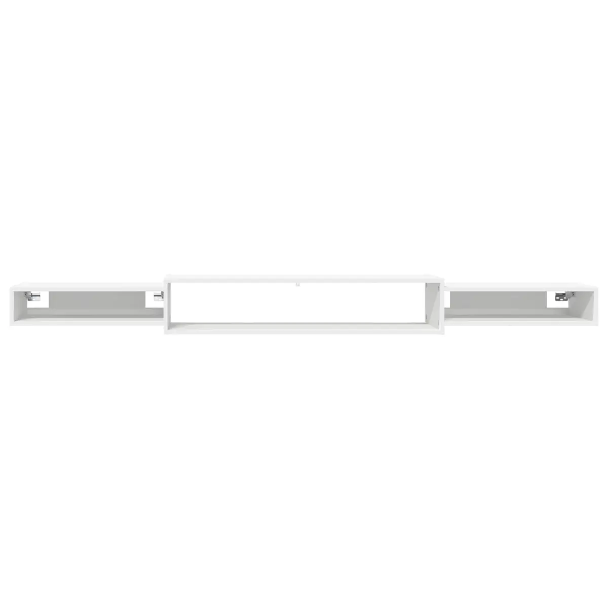 Wall-Mounted TV Cabinet Engineered Wood 220x28x21cm White Shelving Unit Open Storage