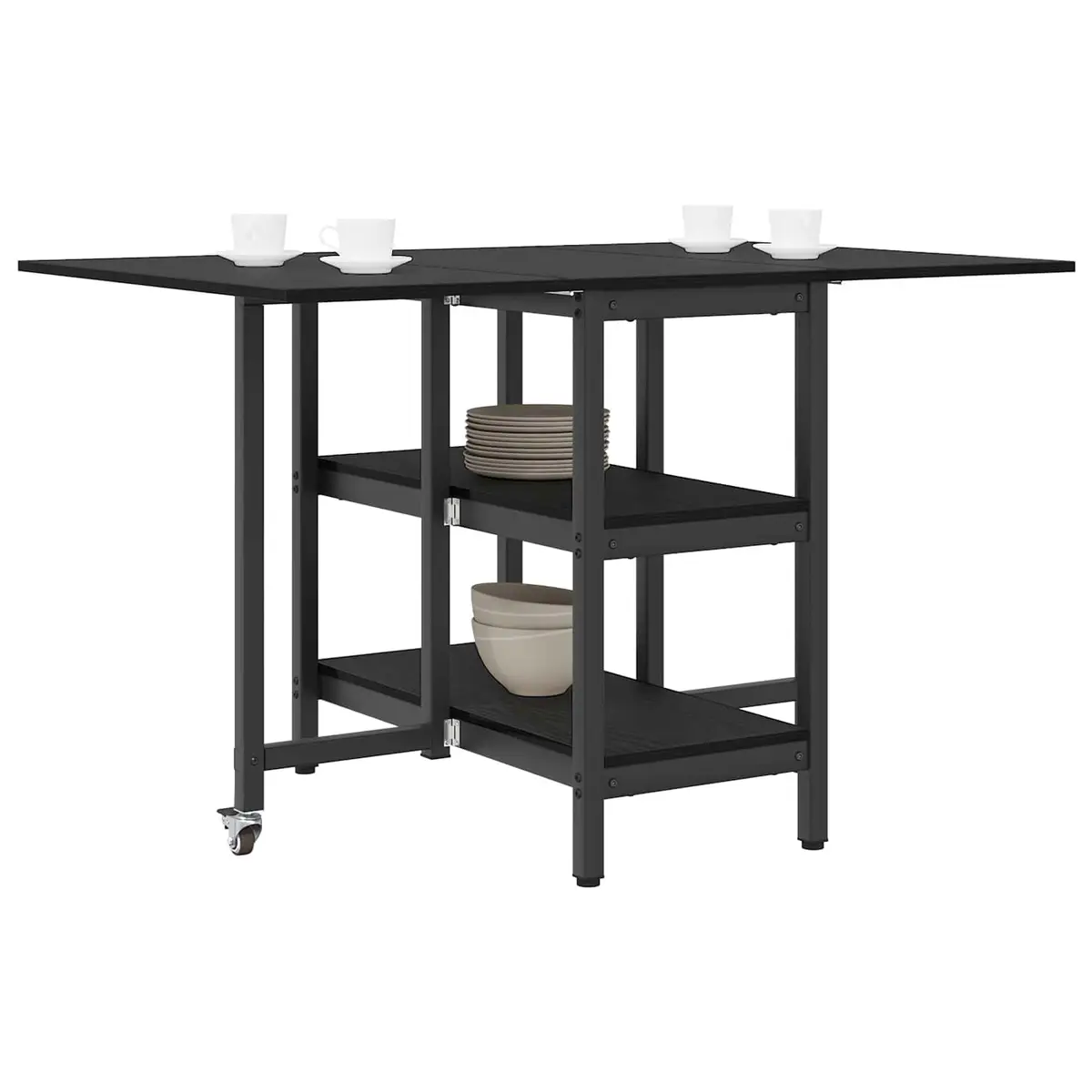 Dining Table Engineered Wood 122x80x76.5cm Black Oak Rectangle