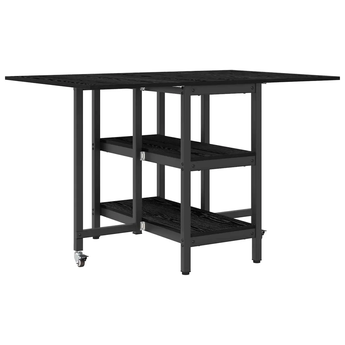 Dining Table Engineered Wood 122x80x76.5cm Black Oak Rectangle