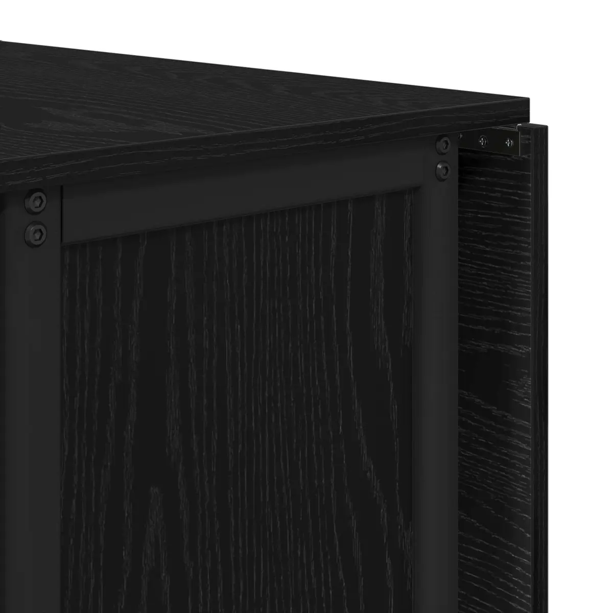 Folding Table Black Engineered Wood 130x80cm with Lockable Wheels and Lower Storage Shelf