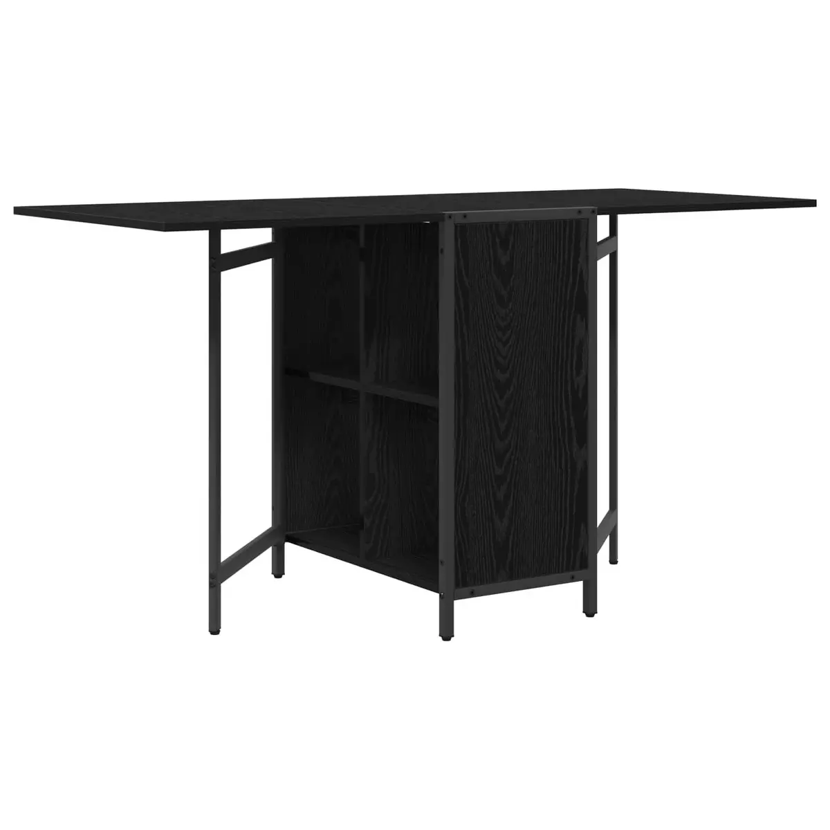 Extendable Dining Table Engineered Wood 144x60x75cm Black Oak Rectangular