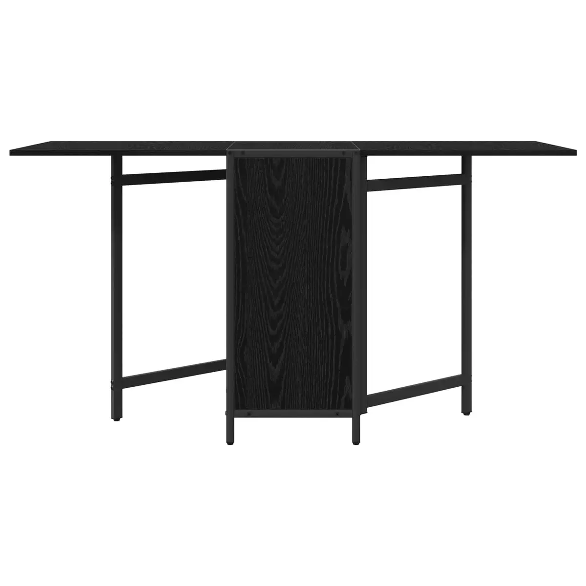 Extendable Dining Table Engineered Wood 144x60x75cm Black Oak Rectangular