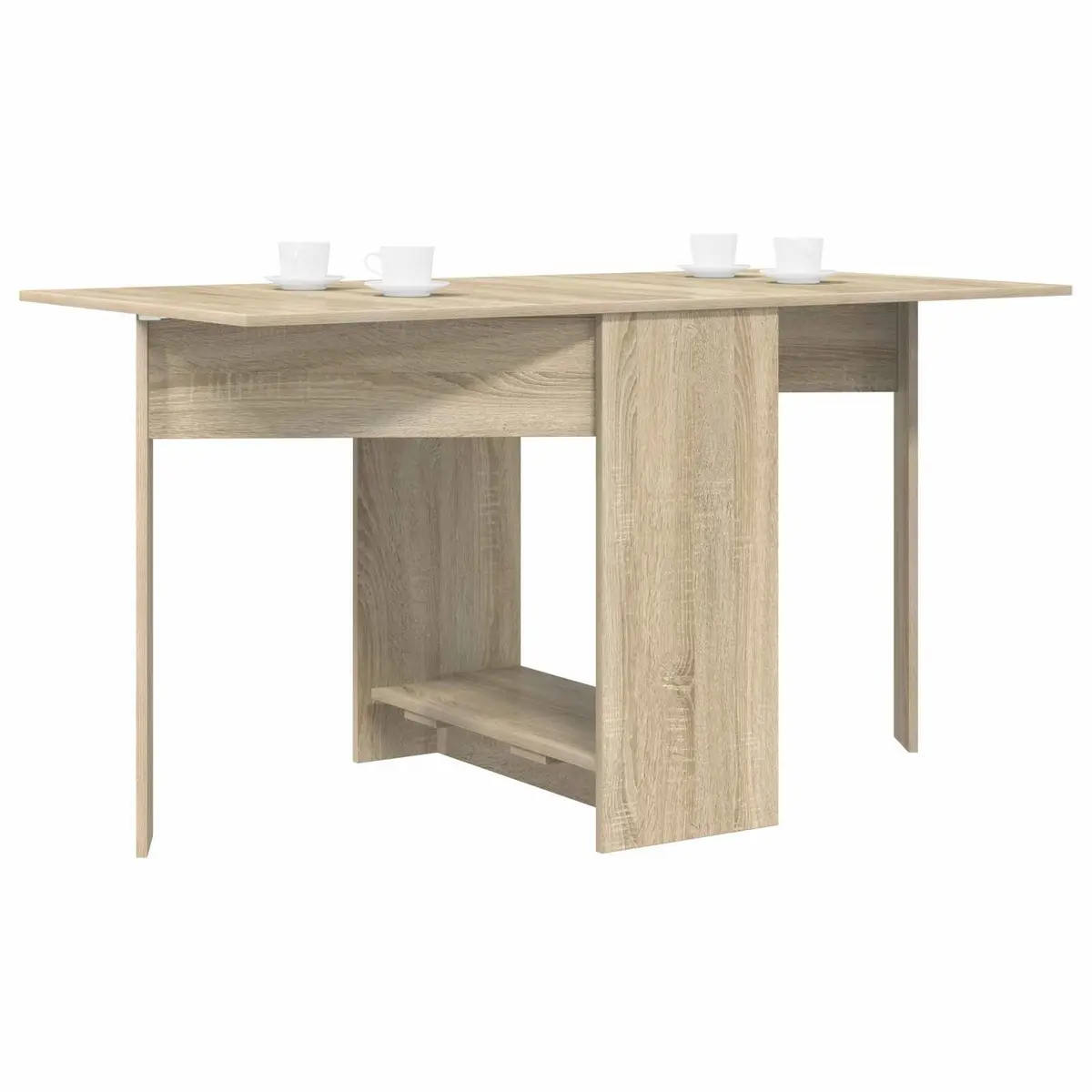 Dining Table Extendable Folding Tabletop Engineered Wood 138x70cm Brown