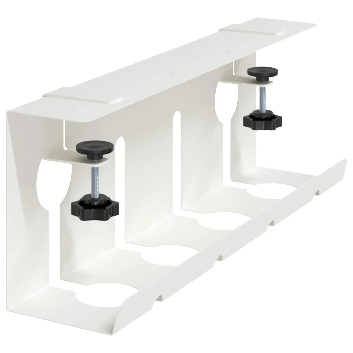 Under Desk Cable Management Tray Cold-Rolled Steel 43 x 10 x 15 cm White 2 Piece