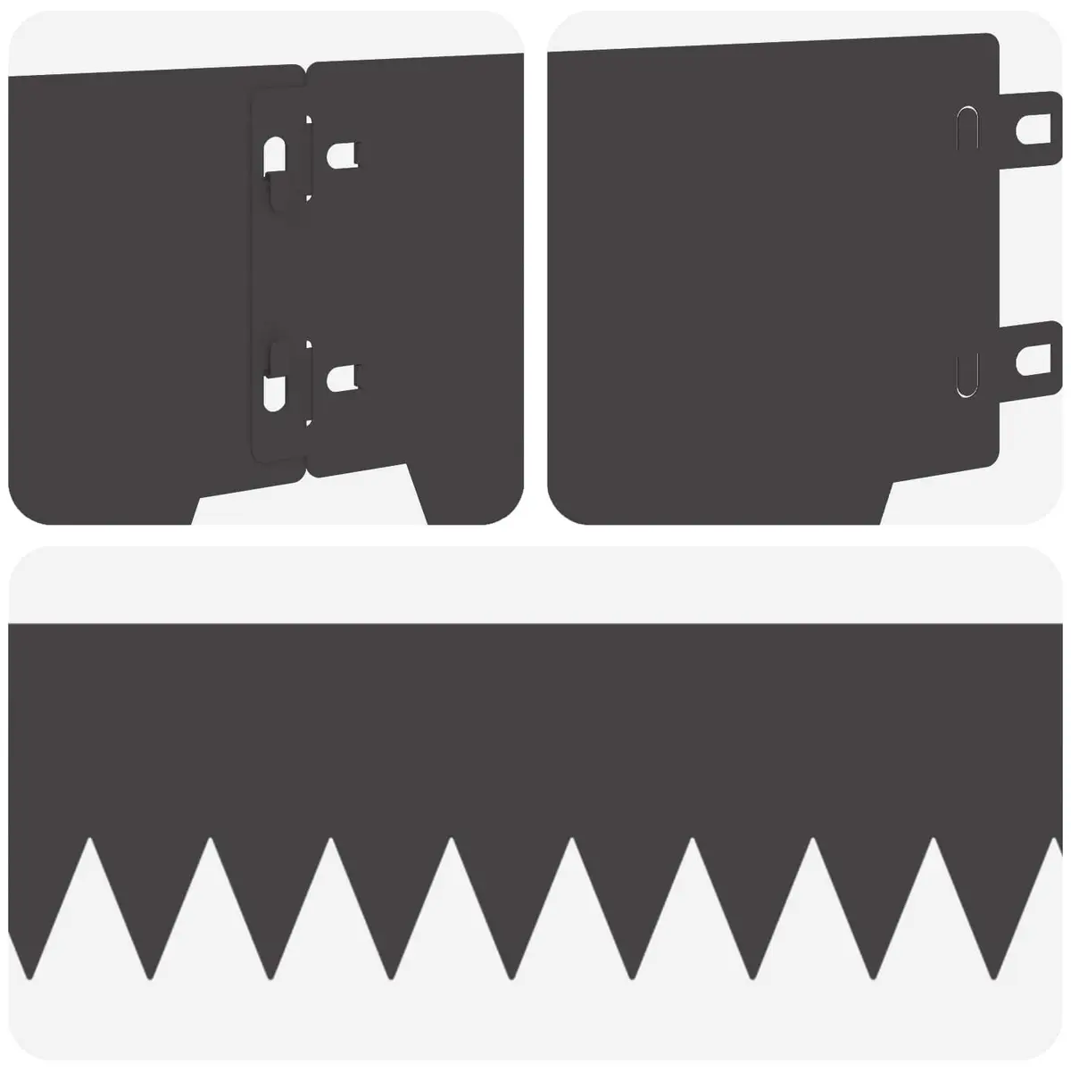 Garden Lawn Edging Steel Flexible Interlocking System 10 Pieces Black