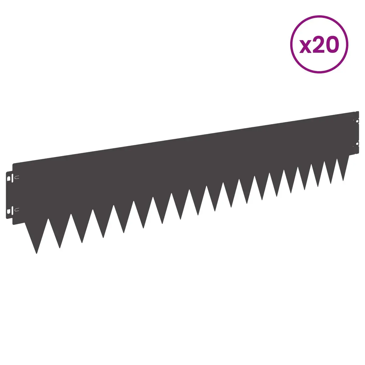 Garden Lawn Edging 20 Pieces 103 x 20 cm Steel Black Border Flexible