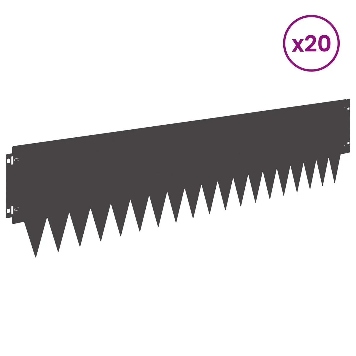 Garden Lawn Edging 20 pcs Steel Border 103 x 25 cm Interlocking Black Landscape