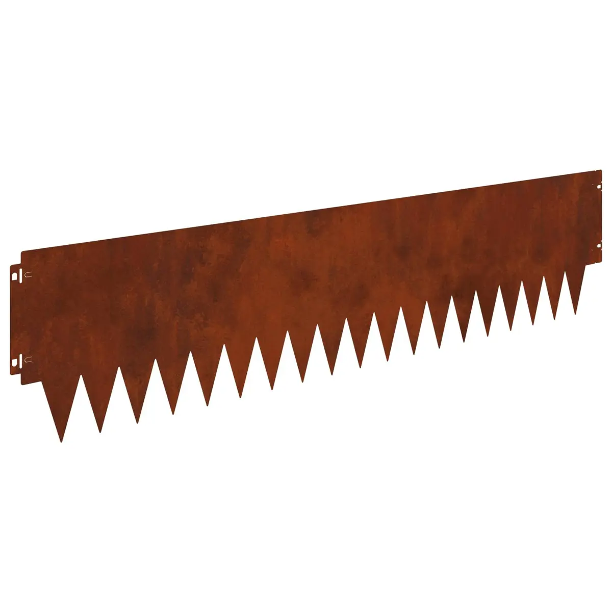 Metal Lawn Edging Steel 10 Pieces Flexible Interlocking Brown