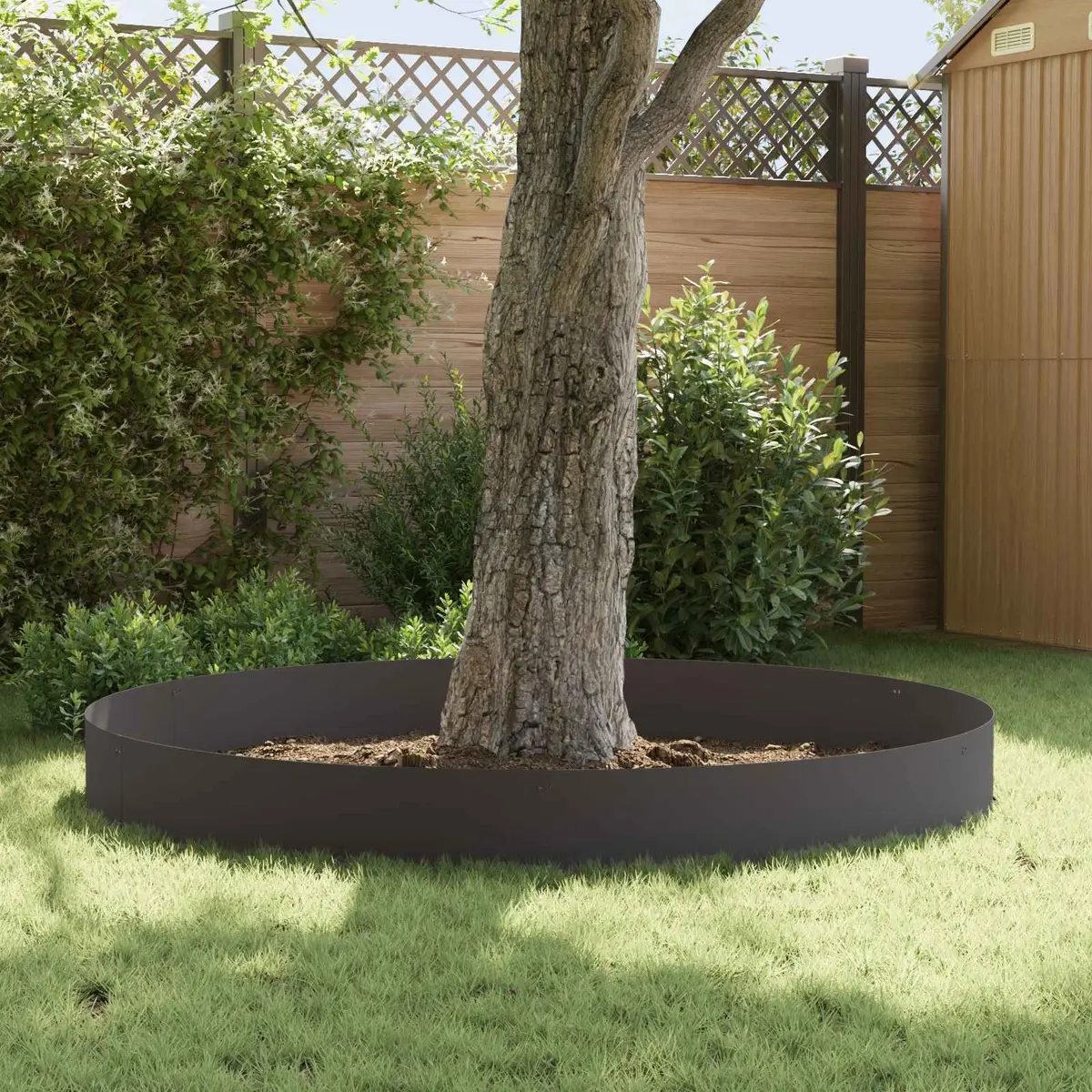 Garden Lawn Edging 10 Pieces 103 x 30 cm Steel Metal Border Black Flexible