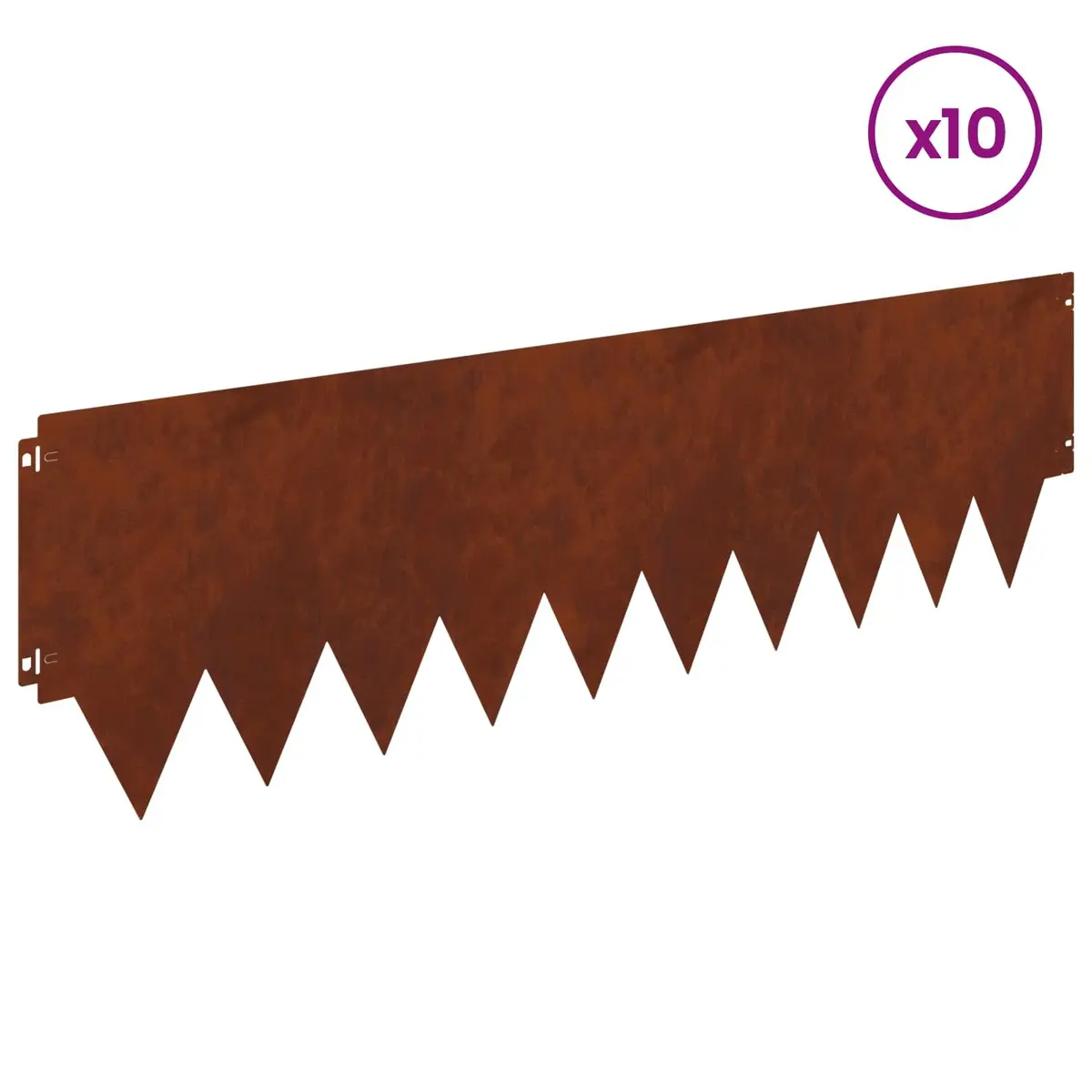 Steel Lawn Edging Flexible Metal Fencing 10 Piece Brown