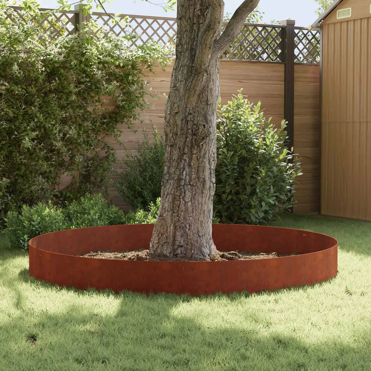 Steel Lawn Edging Flexible Metal Fencing 10 Piece Brown