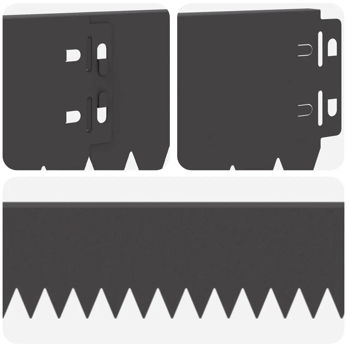 Steel Lawn Edging 10 Piece Bent Top 103x10cm Black