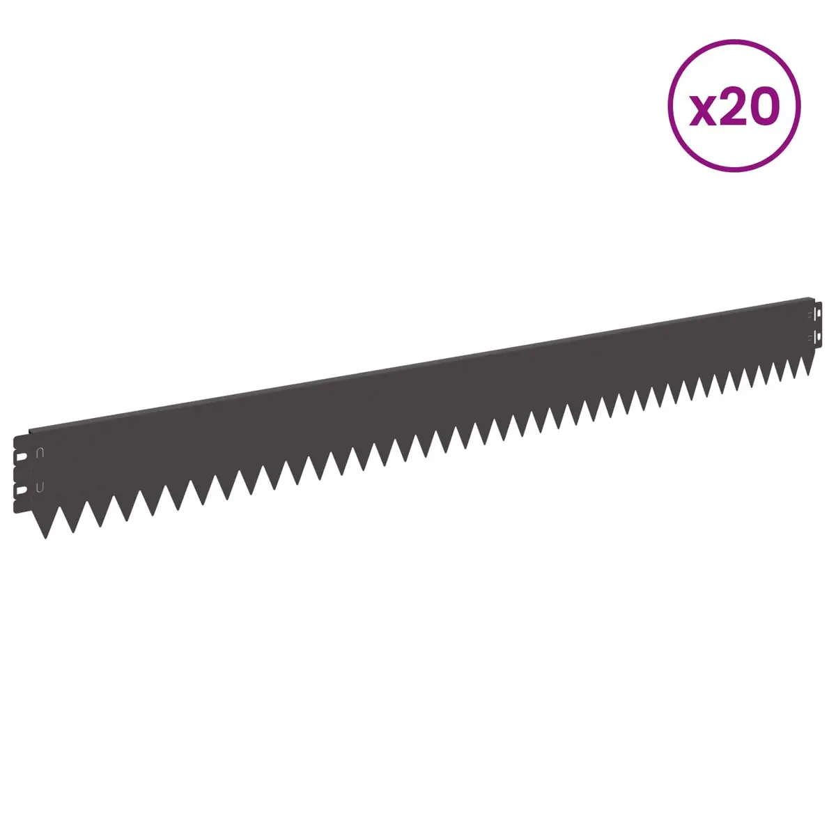 Garden Lawn Edging Steel Flexible Landscape Border 103x10cm Black