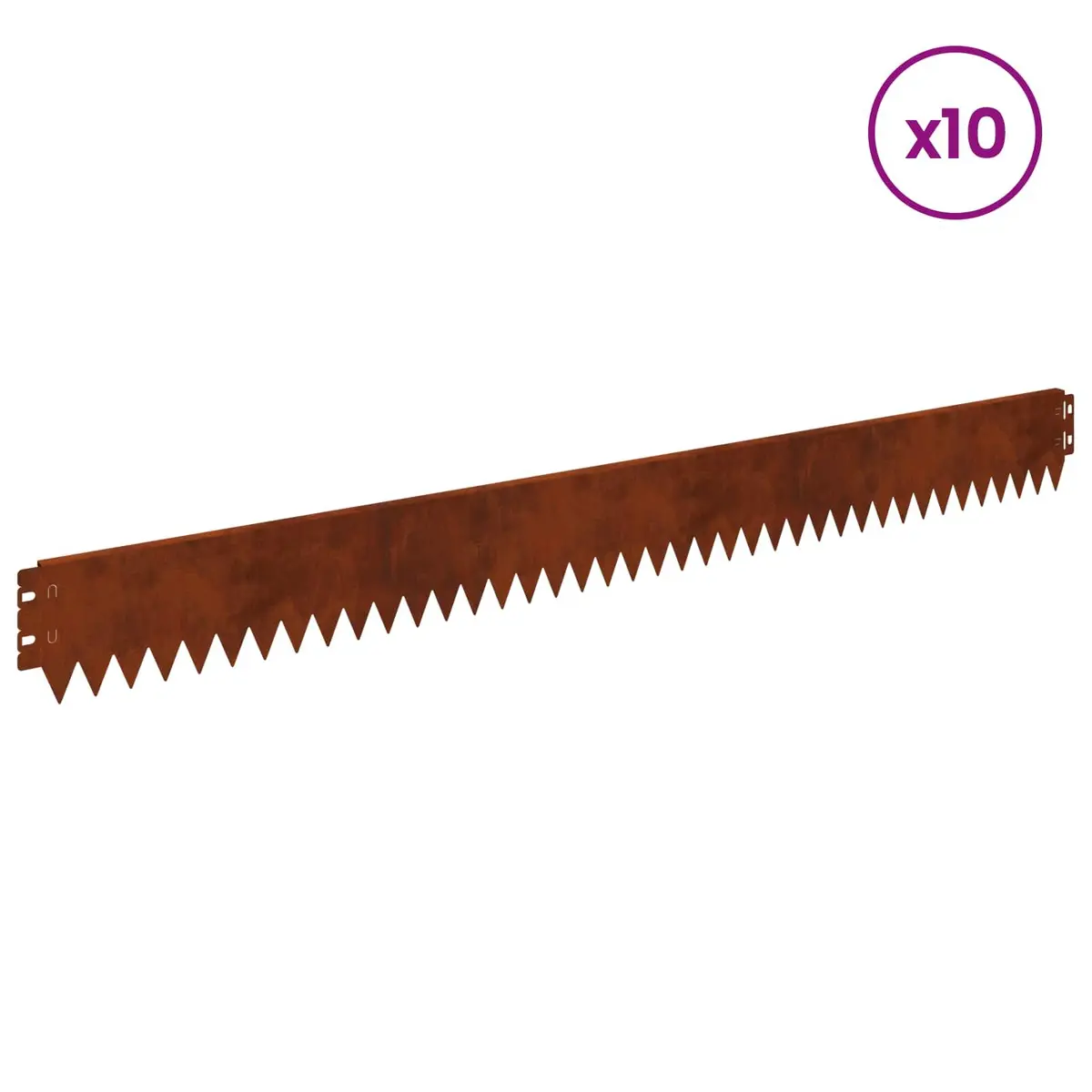 Garden Lawn Edging 10 pcs Bent Top Steel Border Edge 103x10cm Rusty Brown