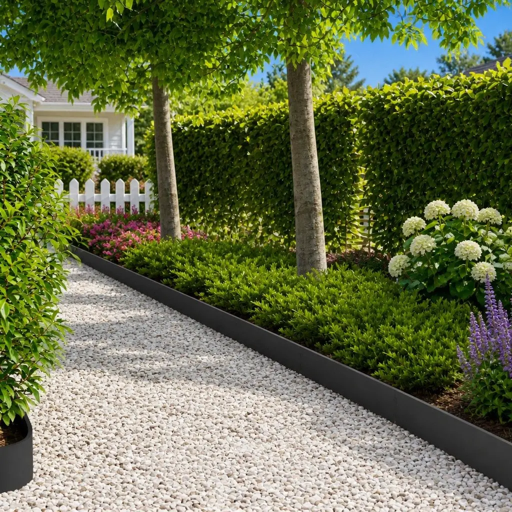 Garden Edging Steel Landscape Divider 103x15cm Flexible Black Bent Top 20 Pieces