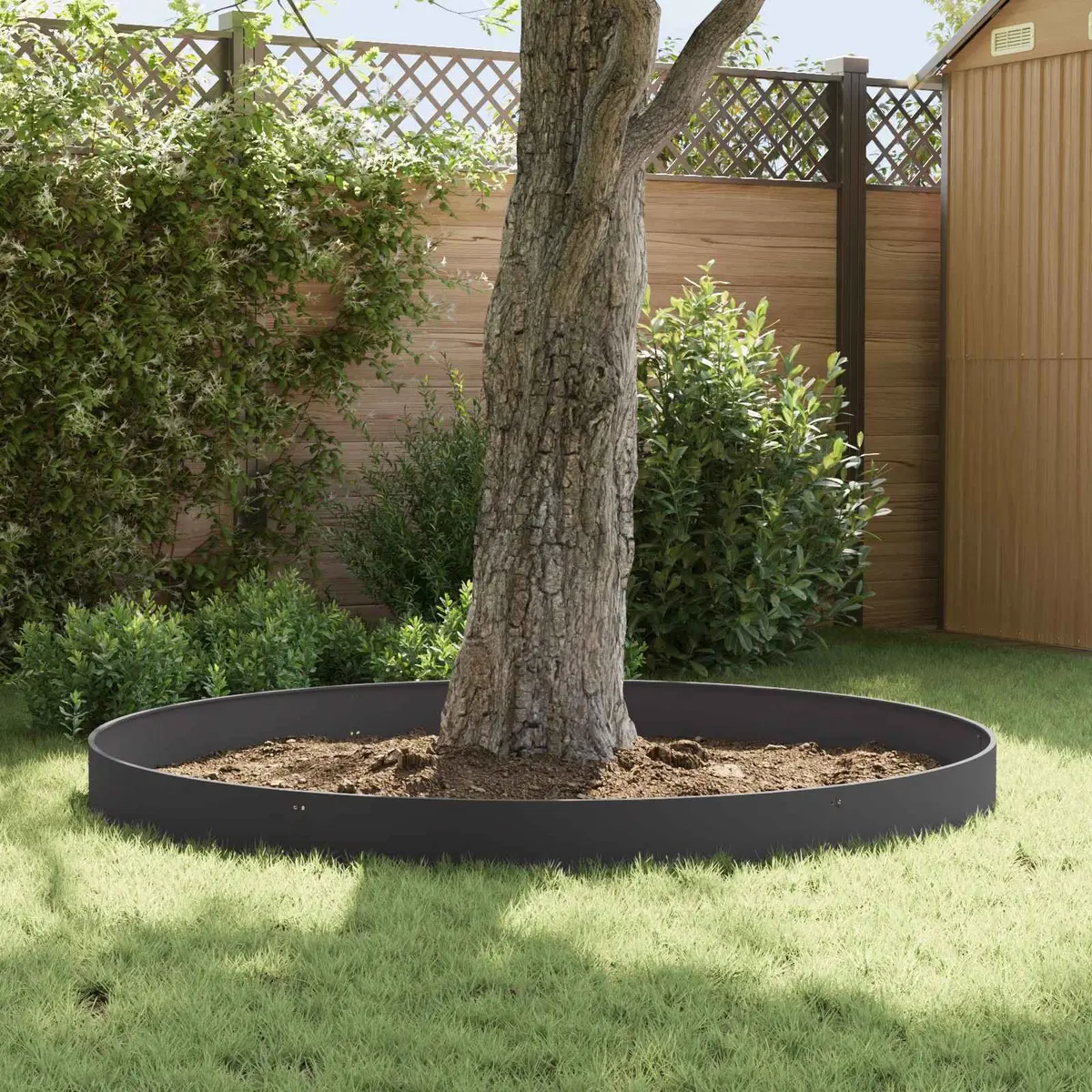 Garden Lawn Edging Steel 103x20cm Black Bent Top 10 Piece Border Landscape Edge
