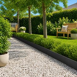 20 Flexible Garden Edging Pieces - Steel Black 103cm