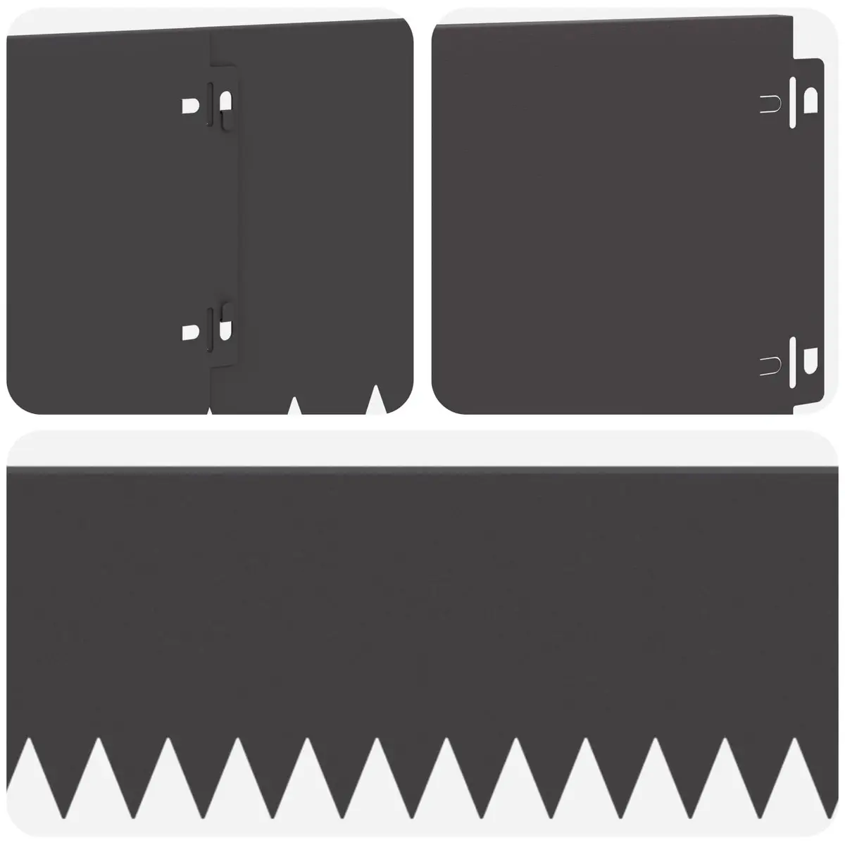Garden Lawn Edging Steel Bent Top 103x20cm Black 20 Piece