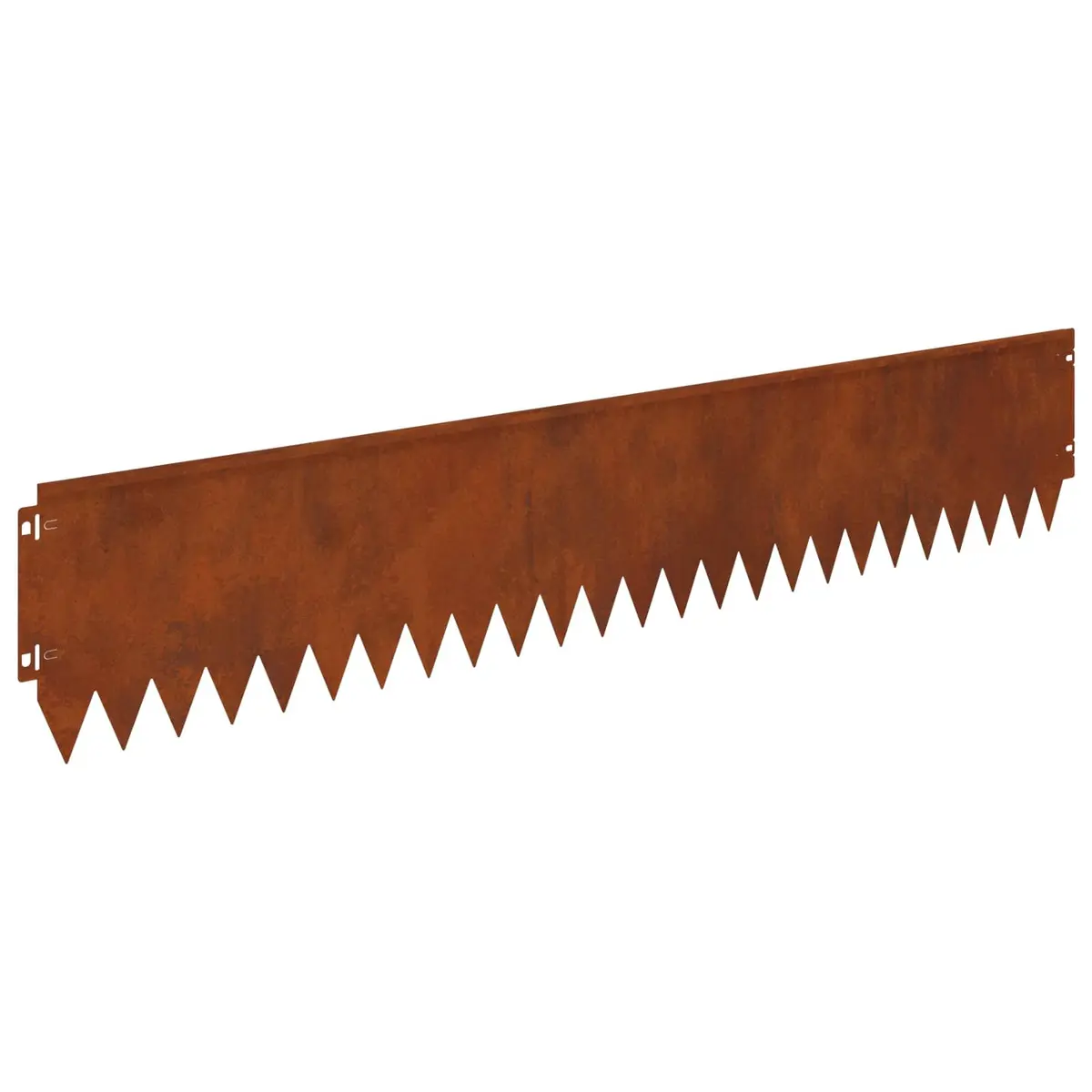 Lawn Edging Steel Brown Rusty Bent Top 103x20cm Garden Border 10 Piece