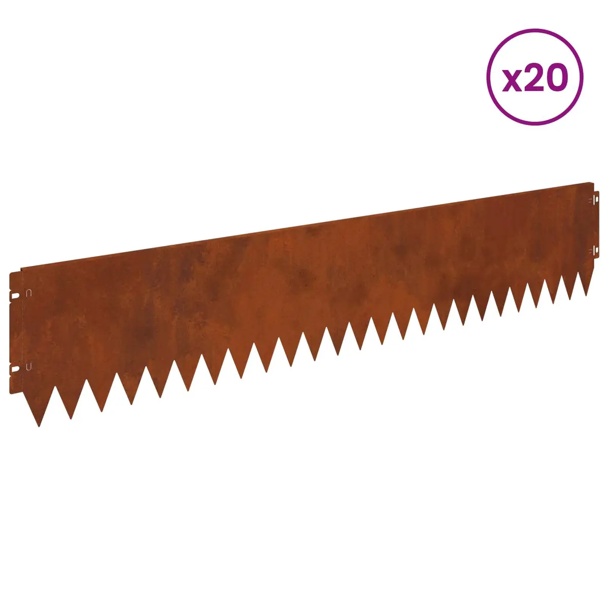 Garden Lawn Edge Border Steel 103x20cm Rusty Brown 20 Piece Bent Top Landscape Edging