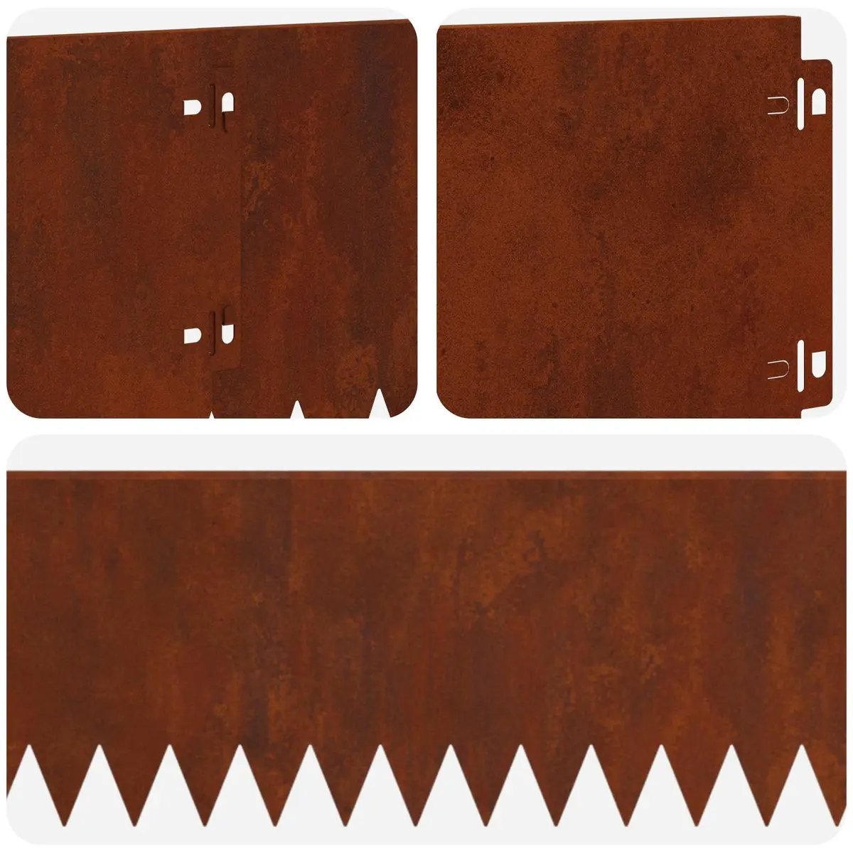 Garden Lawn Edge Border Steel 103x20cm Rusty Brown 20 Piece Bent Top Landscape Edging