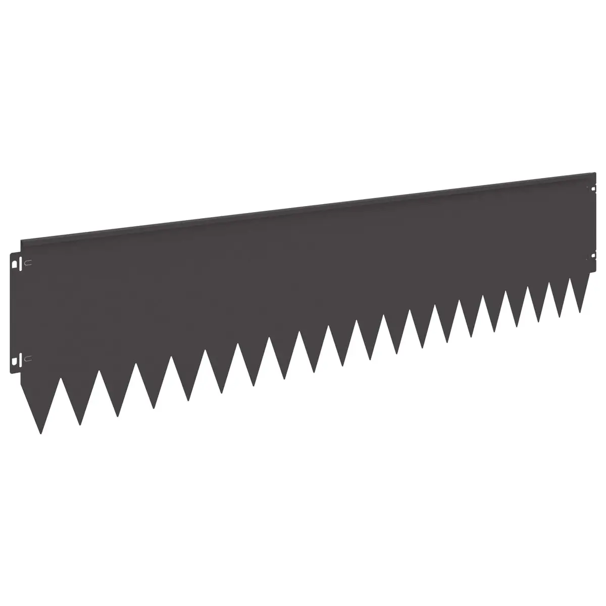Lawn Edging Steel Bent Top Black 10 Piece 103x25cm