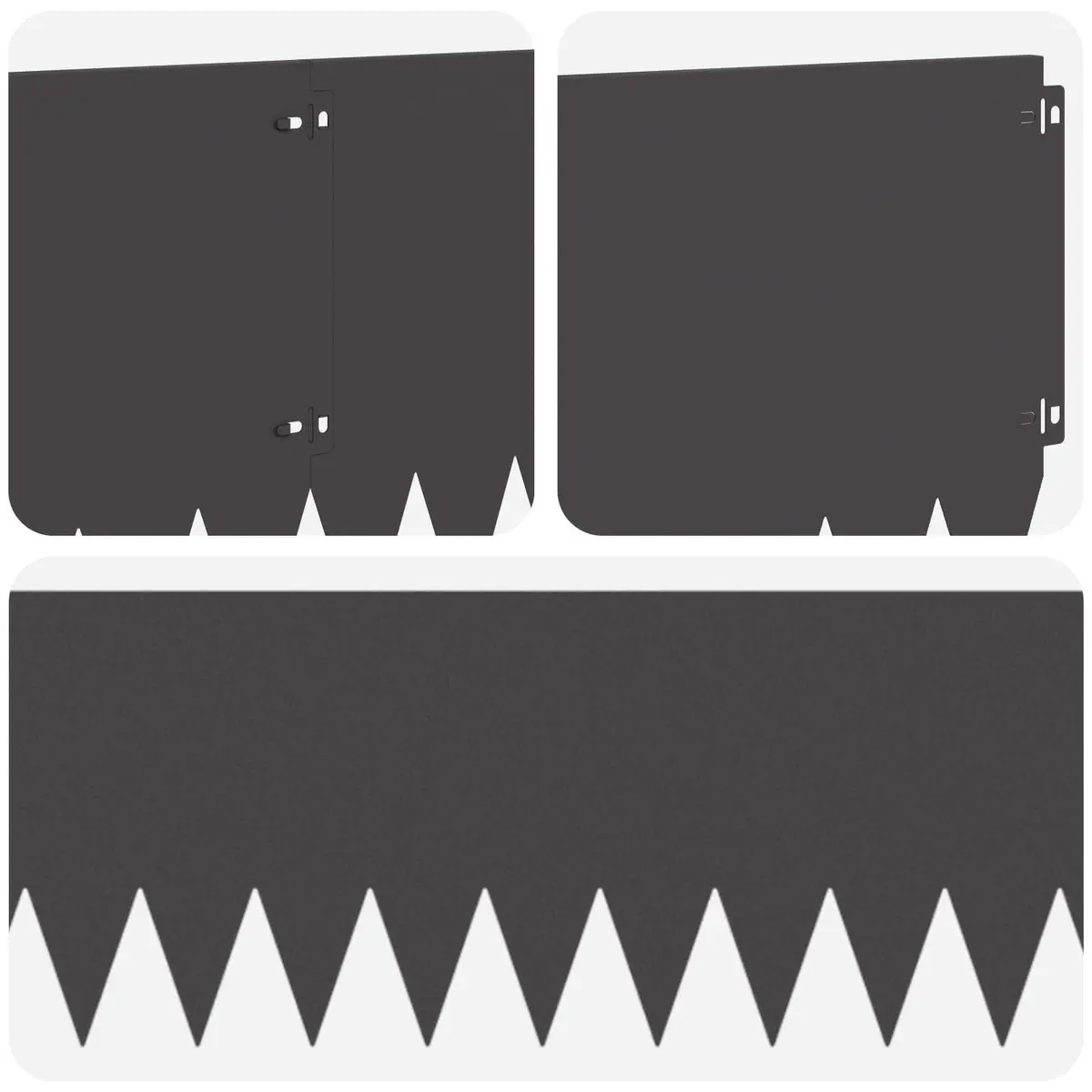 Garden Lawn Edging 20 Pieces 103cm x 30cm Steel Black Landscape Border