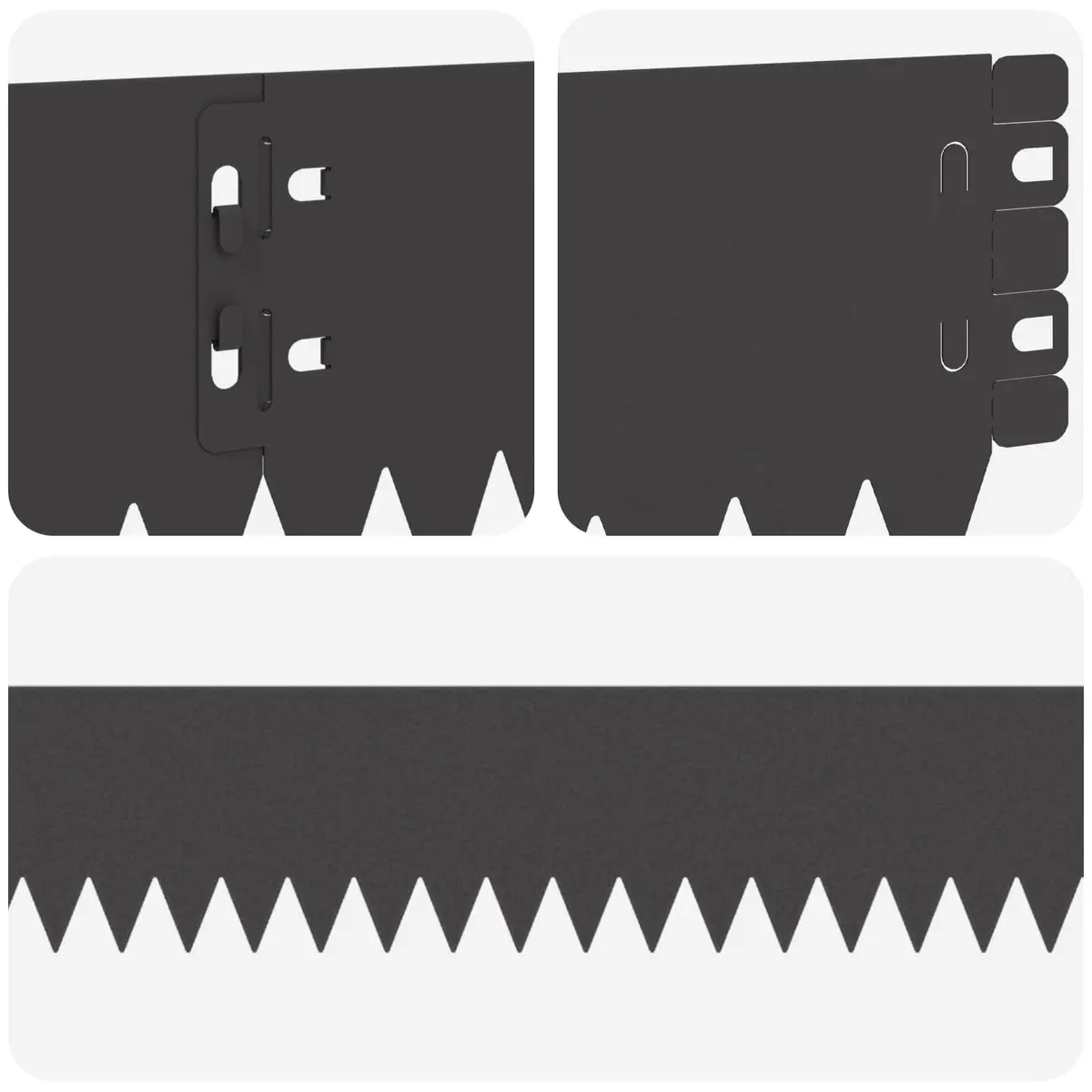 Garden Lawn Edging 20 pcs 103x10cm Steel Black Landscape Border Edge with Top