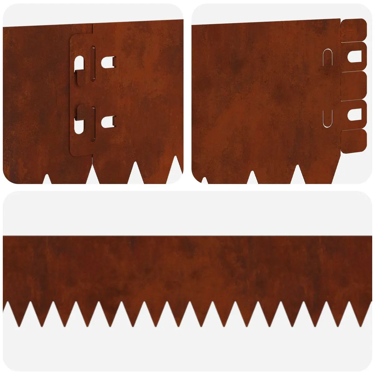 Garden Lawn Edging Steel 103x10cm Brown Rusty Border Landscape Edge