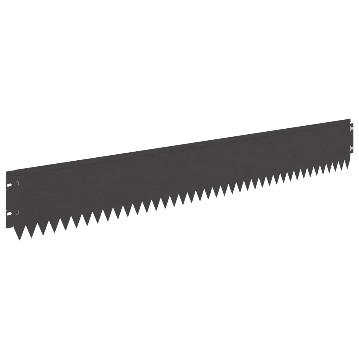 Steel Lawn Edging 10 Piece Flexible Top Fold 103x15cm Black for Garden Borders and Pathways