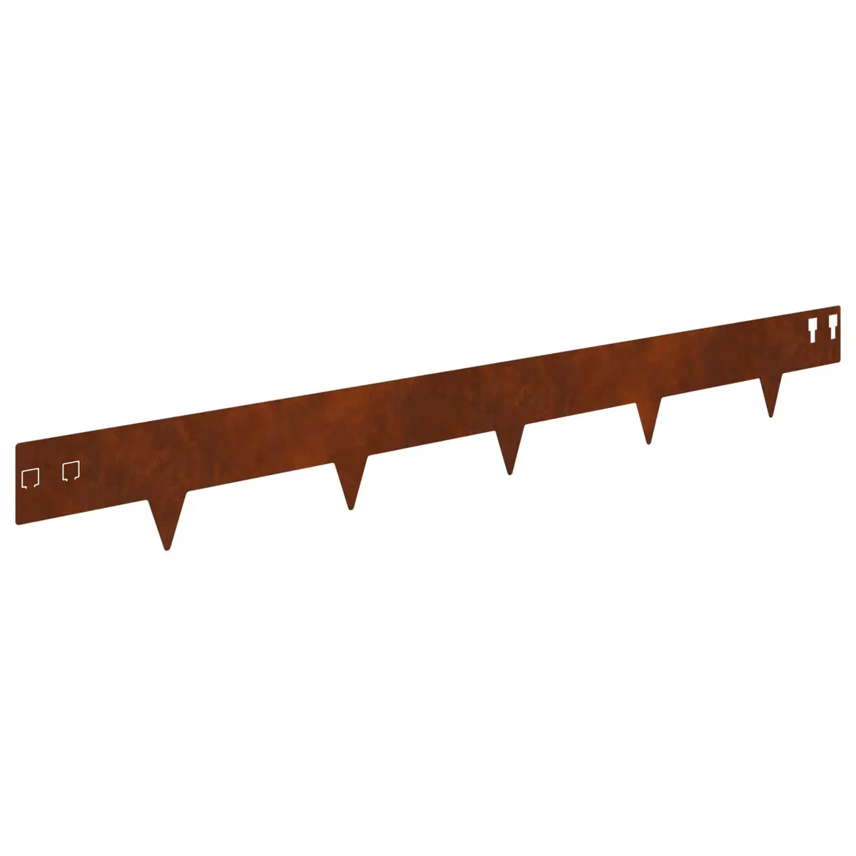 Garden Lawn Edging Steel 100x12cm Brown 10 Piece