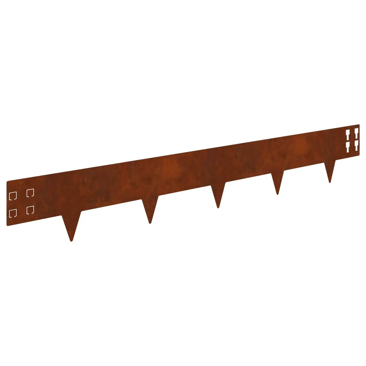 Garden Lawn Edging 10 pcs 100x15cm Steel Border with Sharp Points Rusty Brown